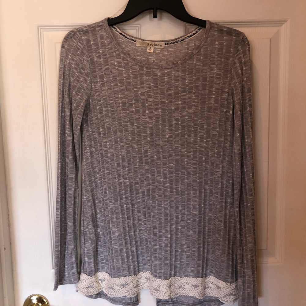 NWT, Long sleeve tweed grey colored top
